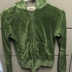 Juicy couture olive green velour hoody medium